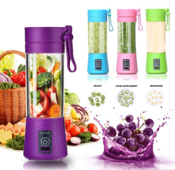 Portable Blender, USB Rechargeable Mini Juicer Blender, Electric Juicer Bottle Blender Grinder Mixer, Personal Size Blender for Juices, Shakes and Smoothies, Fruit Juicer Machine(multi colour).