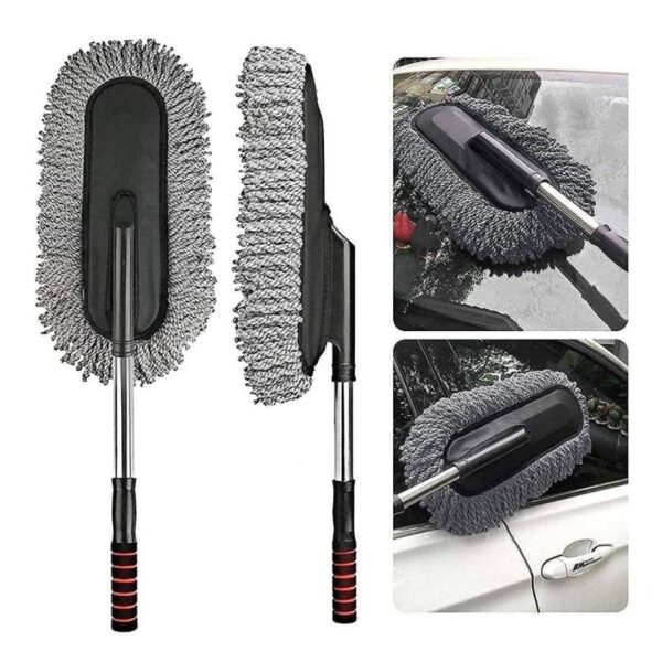 Microfiber Car Duster Exterior for Car Cleaning with Extendable Handle, Super Soft Microfiber Duster Scratch Free Cleaning Car Duster,Multiple Use Home and Car Dust Cleaner