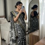 dola zari cotton saree with kalamkari print and jacquard border